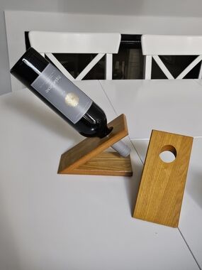 🍾 Natural Wood Wine Bottle Holders - Set Of 2